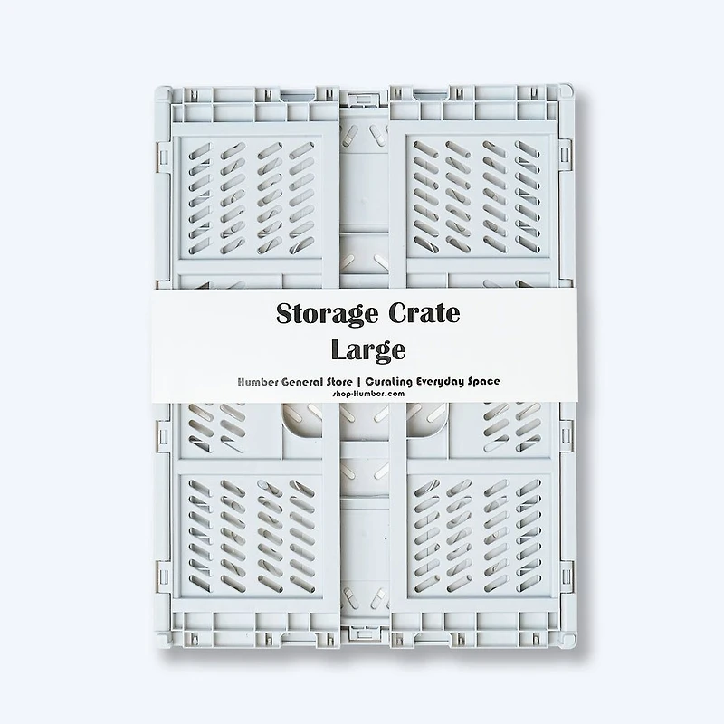 Set of 4 Large Folding Storage Crates - Off White