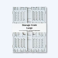 Set of 4 Large Folding Storage Crates - Off White