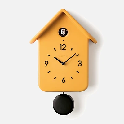 Horloge coucou jaune « Home » avec pendule par Guzzini