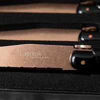 Set of 4 Copper on Black Laguiole Du Monde Designer Steak Knives