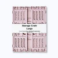 Set of 4 Large Folding Storage Crates - Pink