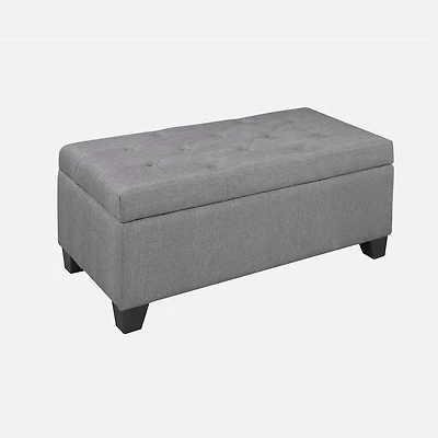 Pouf de rangement capitonné - gris