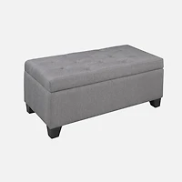 Pouf de rangement capitonné - gris