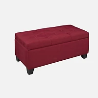 Tufted Storage Ottoman - Red
