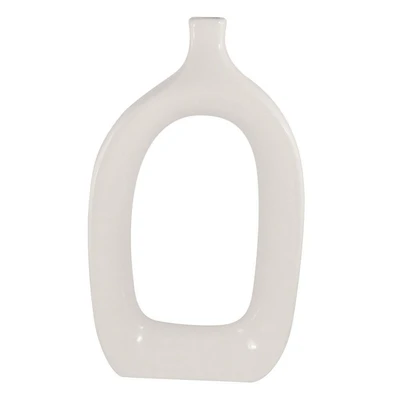 Open Tall White Vase by Torre & Tagus