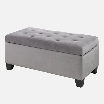 Grand pouf de rangement capitonn