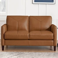 Yorkdale Leather Loveseat - Cognac