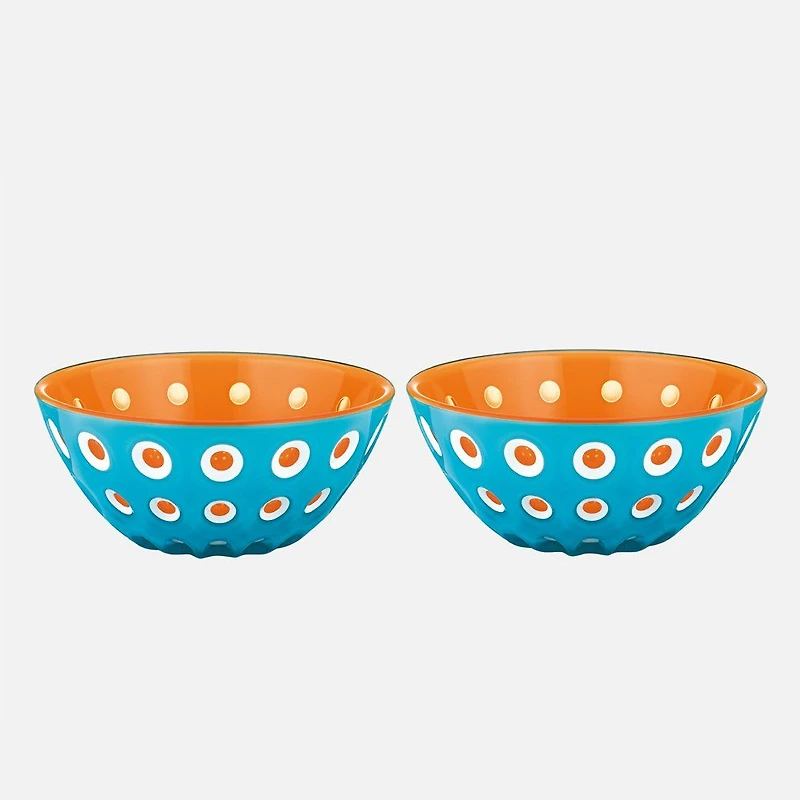 Le Murrine Set of 2 Blue/Orange Bowls (12cm)
