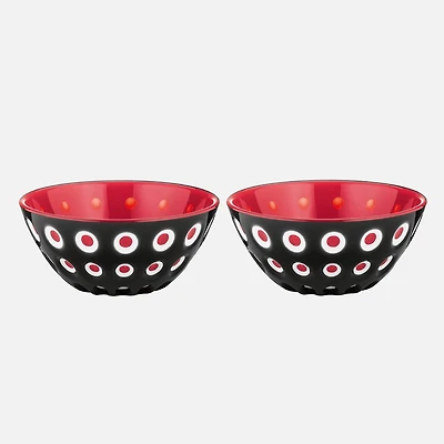 Le Murrine Set of 2 Black/Red Bowls (12cm)