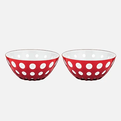 Le Murrine Set of 2 Red/White Bowls (12cm)