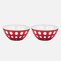 Le Murrine Set of 2 Red/White Bowls (12cm)