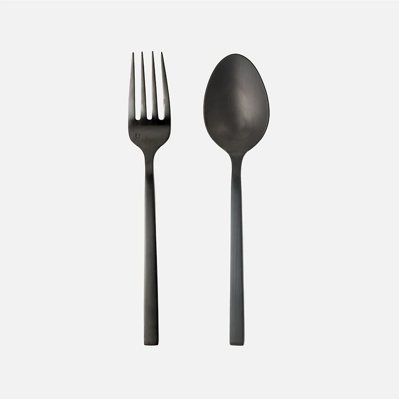 Arezzo Brushed Black 2-Piece Server Set