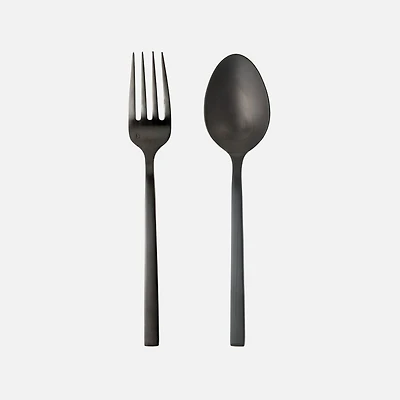 Arezzo Brushed Black 2-Piece Server Set