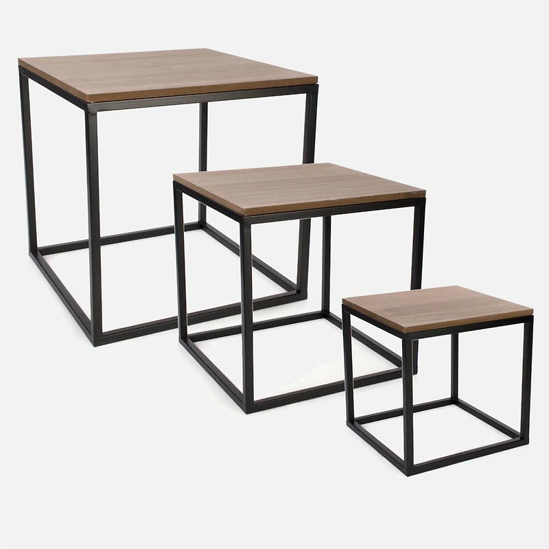 Tables d’appoint carrées, ensemble de 3 - Naturelle