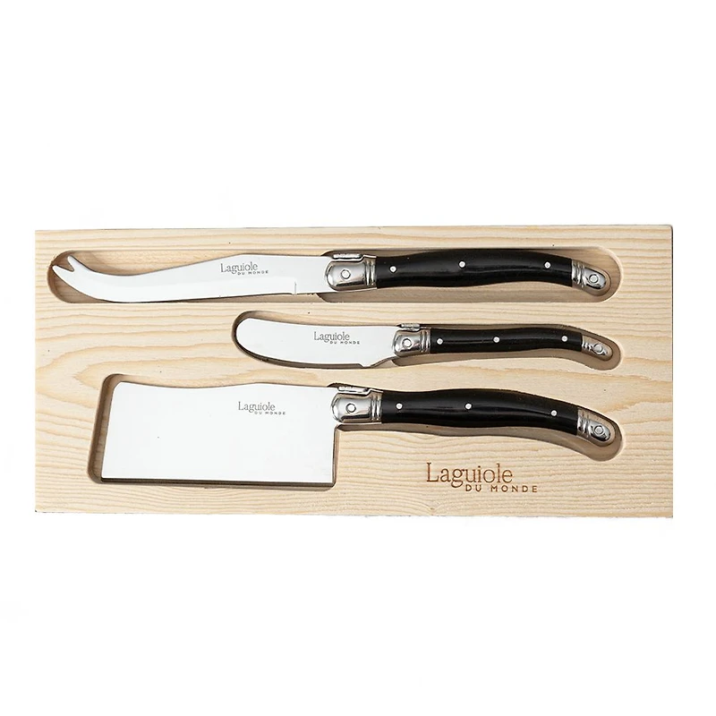 Laguiole Du Monde Affordable Black Cheese Set