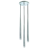 Round Chrome Pendant Light with 3 LED Pendulums