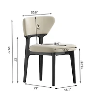 Lot de 4 chaises noires en bois avec assise en tissu