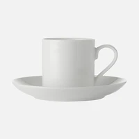 Set of 4 White Basics Straight Demi Cup and Saucer