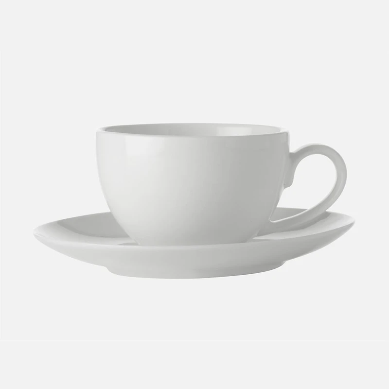 Ensemble de 4 demies tasses et soucoupes arrondies « White Basics »