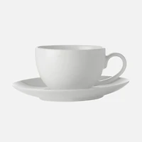 Ensemble de 4 demies tasses et soucoupes arrondies « White Basics »