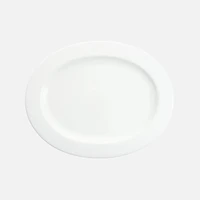 Amanda White Embossed Oval Platter - 14"