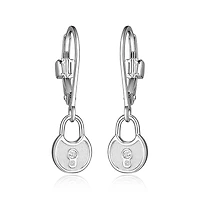 ELLE Sterling Silver & Cubic Zirconia Lock Earrings