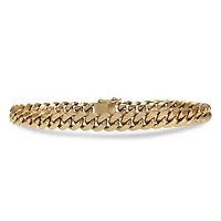 Bracelet à maillons cubains de 8 mm plaqué or par Luenzo
