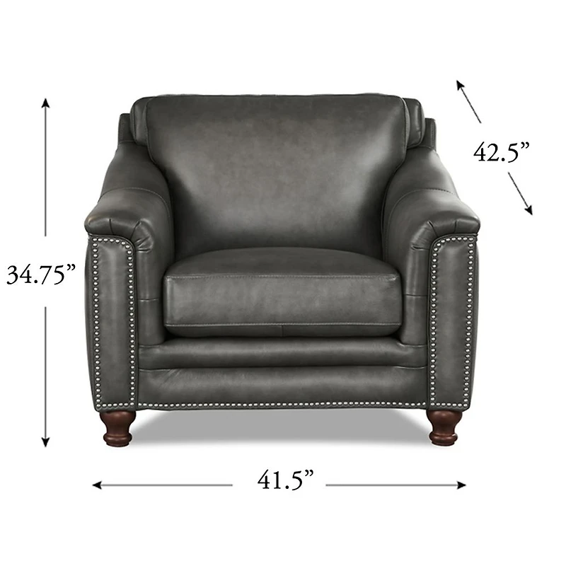 Belfast Leather Chair - Antiqued Ash Grey