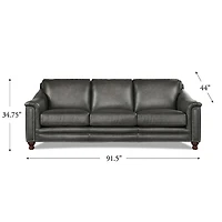 Belfast Leather Sofa - Antiqued Ash Grey