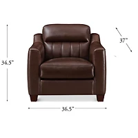 Uptown Leather Chair - Chestnut