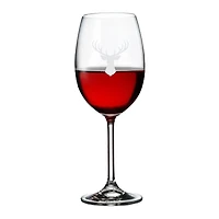 Ensemble de 6 verres à vin rouge avec cerf