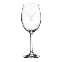 Ensemble de 6 verres à vin rouge avec cerf