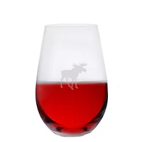 Set of 6 Moose Print Stemless Wine Glasses by Cuisivin