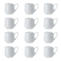 Set of 12 White Basics Jugs by Maxwell & Williams (90 ml)