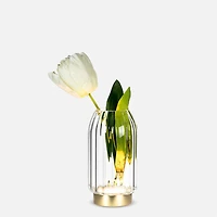 Panel Led Vase with Gold Base - 6,5''