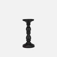 Turned Pillar Candle Holder - Black 10.5