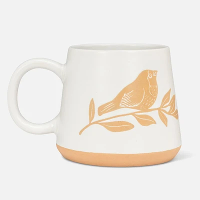 Wide Base Mug With birds - 14oz