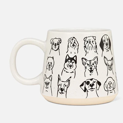 Wide Base Mug With dogs - 14oz