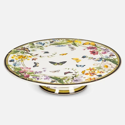 Butterfly Garden Pedestal Cake Stand