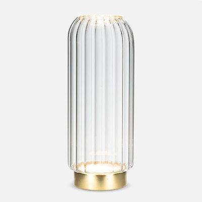 Panel LED Vase with Gold Base