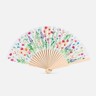 Bee Garden Print Hand Fan