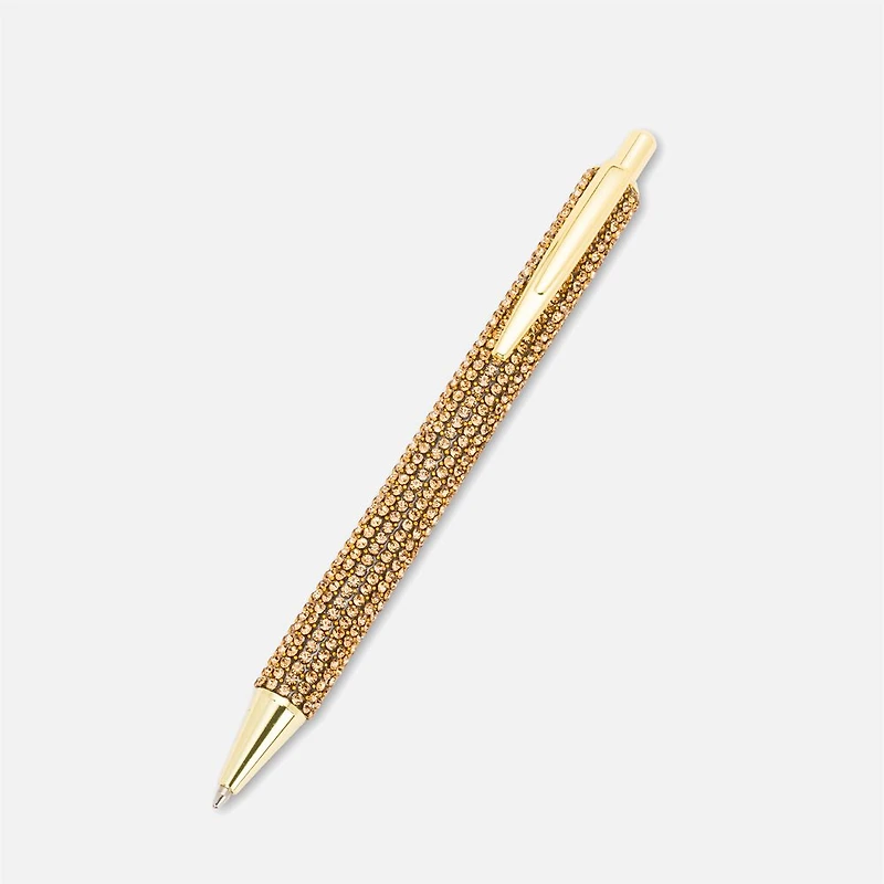 Rhinestone Pen Gold