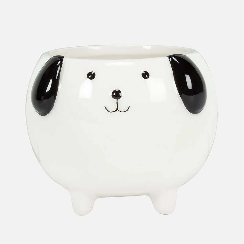 Cache-pot chien en céramique