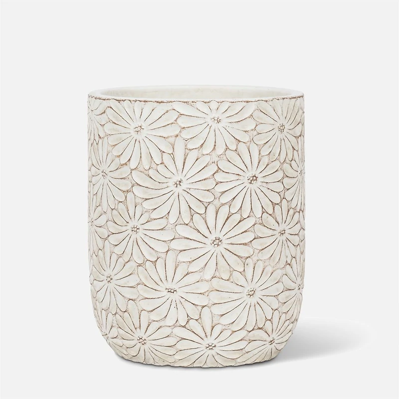 White Daisy Planter - 6.5