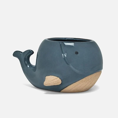Cache-pot baleine bleue