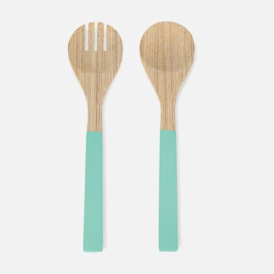 Salad Servers, 2 Pieces - Turquoise