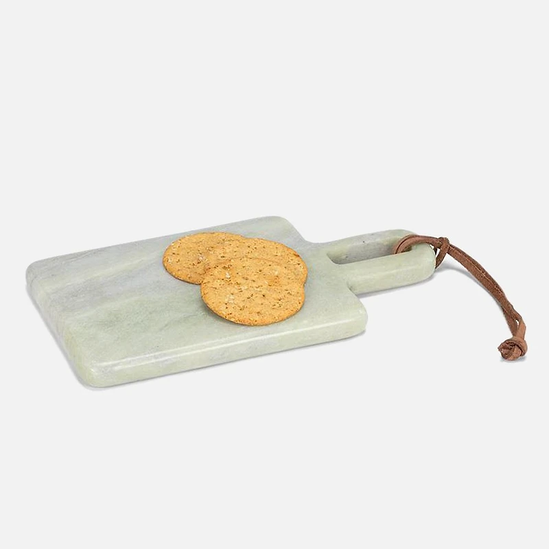 Marble Serving Board with handle - green