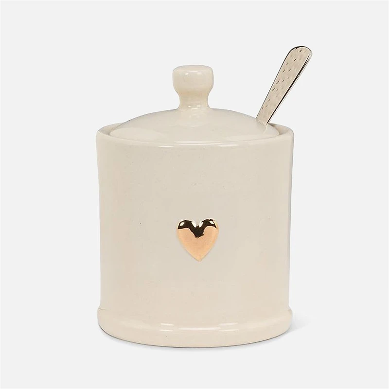 Pot à confiture avec coeur avec couvercle - 4 po H