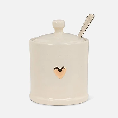Pot à confiture avec coeur avec couvercle - 4 po
