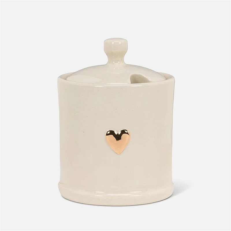 Pot à confiture avec coeur avec couvercle - 4 po H